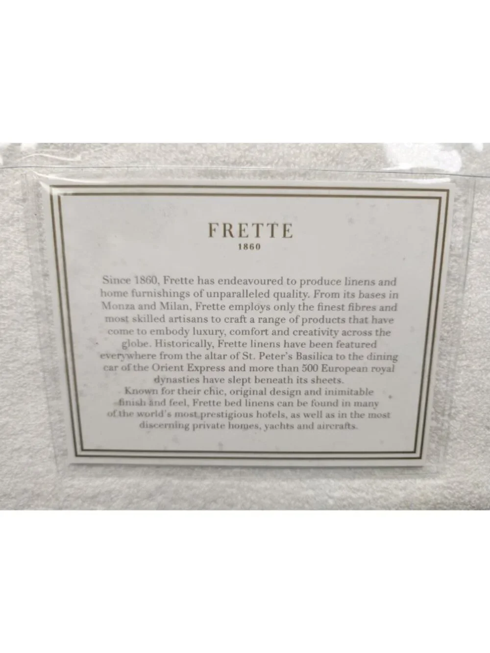 Frette Medallion Embroidery Hand Towel 24 in x 43 in Milk Black Cotton NEW!